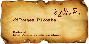Üveges Piroska névjegykártya