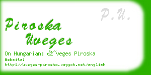 piroska uveges business card
